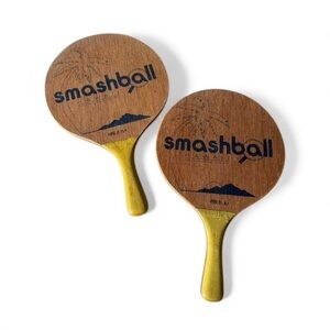 Vintage Smashball Wooden Paddle Set (2) Hawaii Sports Equipment